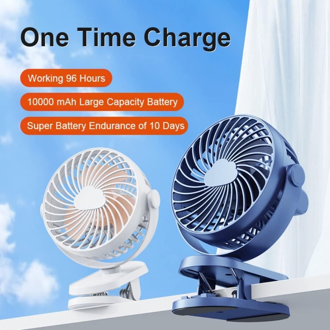 Adjustment Mini Personal Fan for Home Desktop Office Car Indoor Outdoor Travel (White Color)